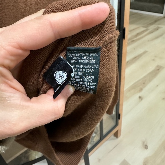 RODD & GUNN Cashmere optim wool 1/4 Half-Zip Sweater pullover merino chocolate - Picture 5 of 12